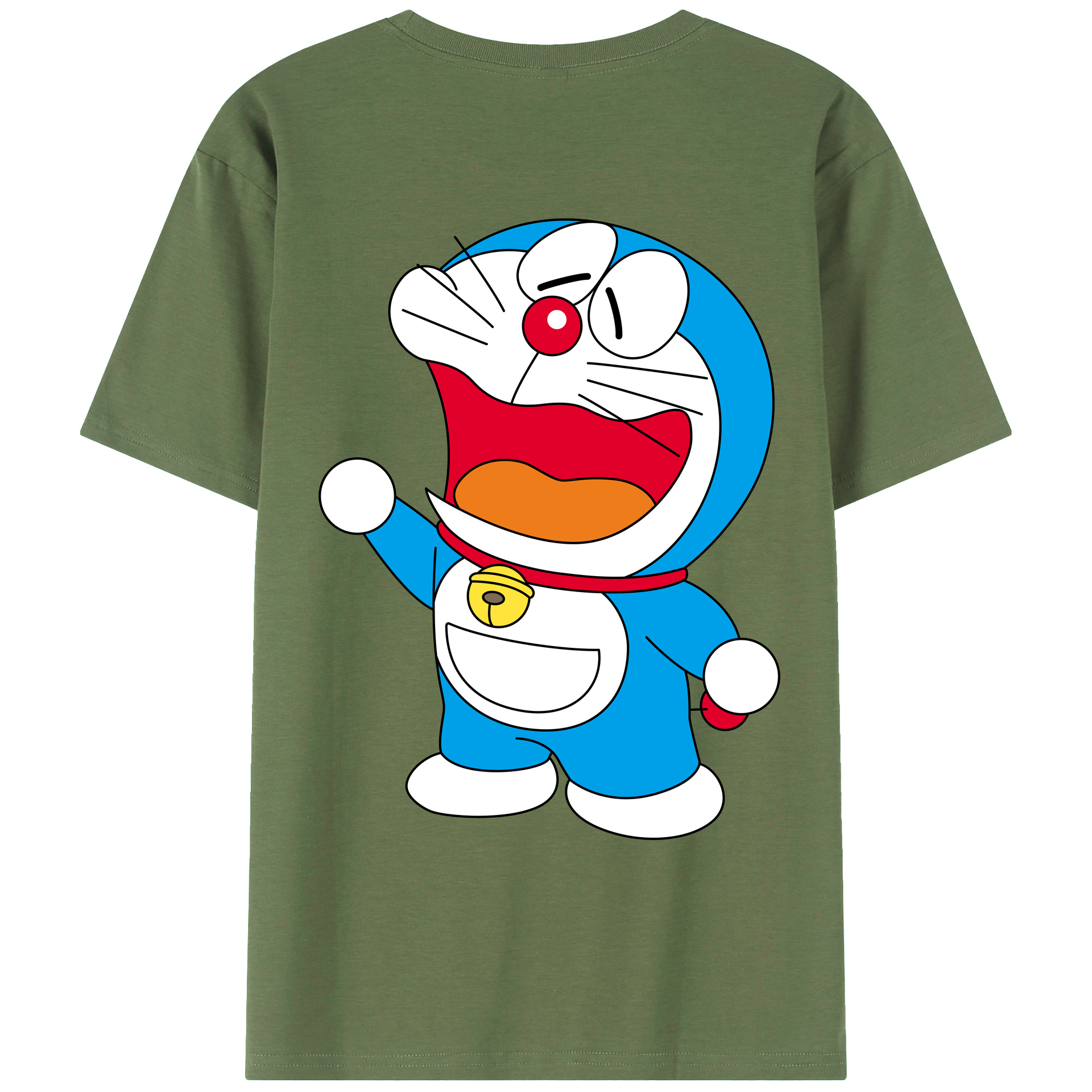 （画像用） ドラえもん Doraemon 綿100％ メンズ半袖Tシャツ（バックプリント） 通気性
